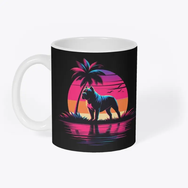 American Bully Vibrant Tropical Sunset