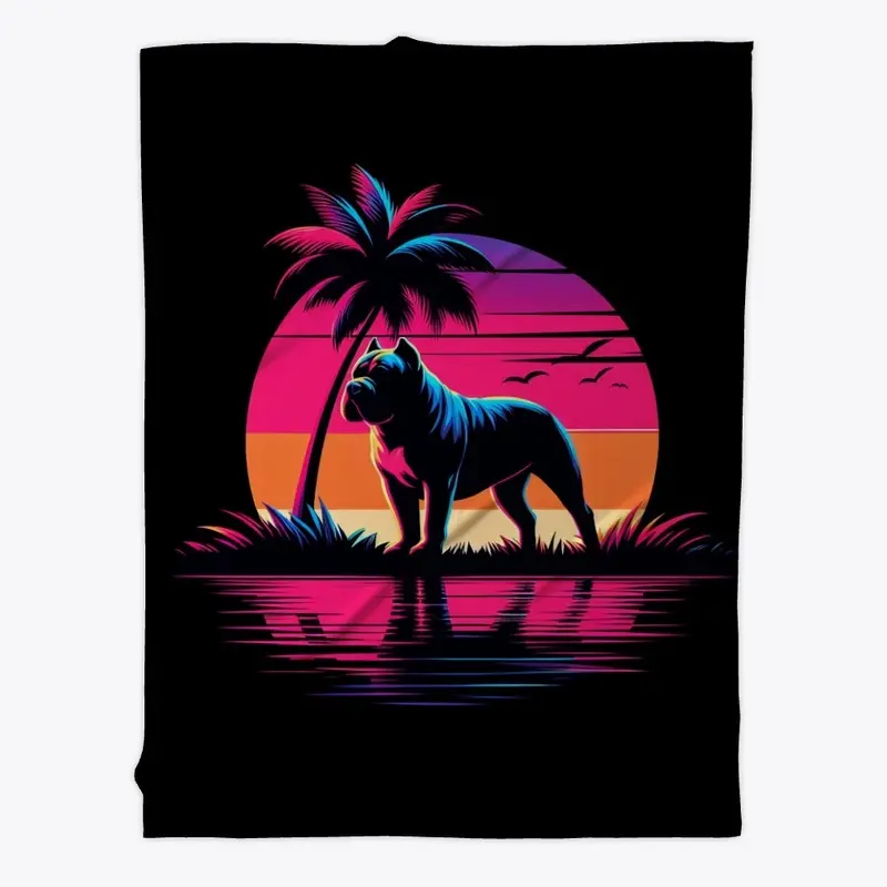 American Bully Vibrant Tropical Sunset