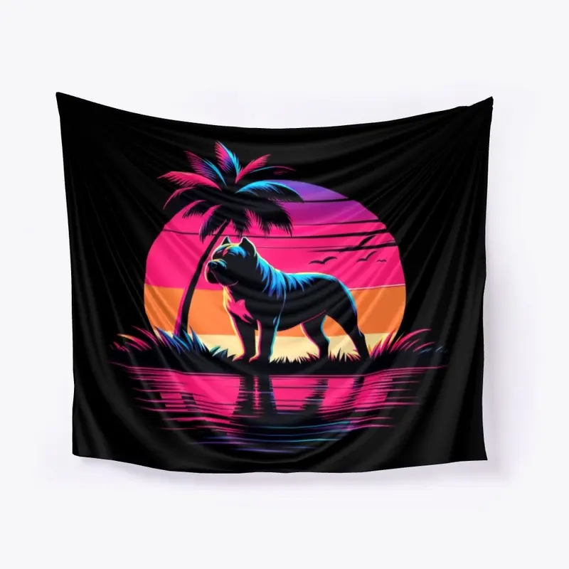 American Bully Vibrant Tropical Sunset