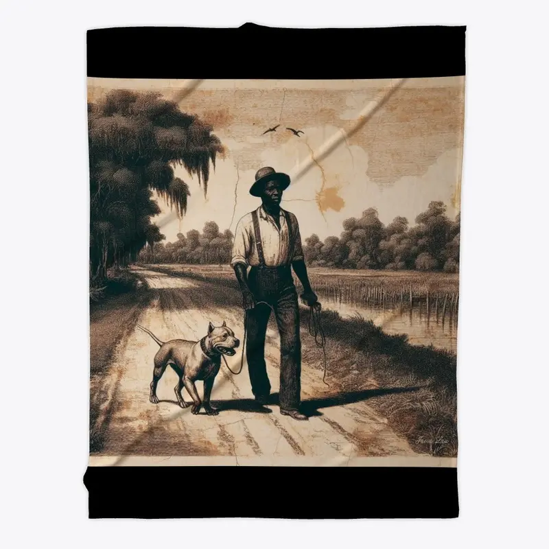 Vintage American Pit Bull Terrier & Man