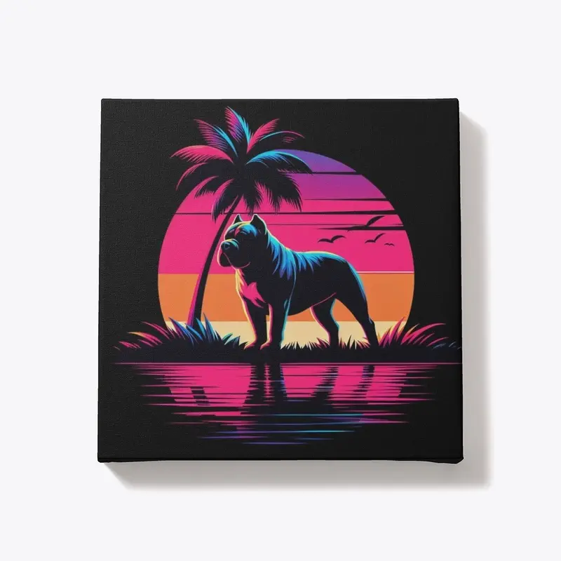 American Bully Vibrant Tropical Sunset