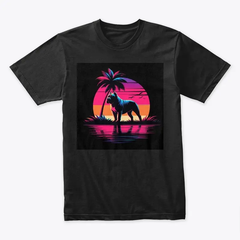 American Bully Vibrant Tropical Sunset