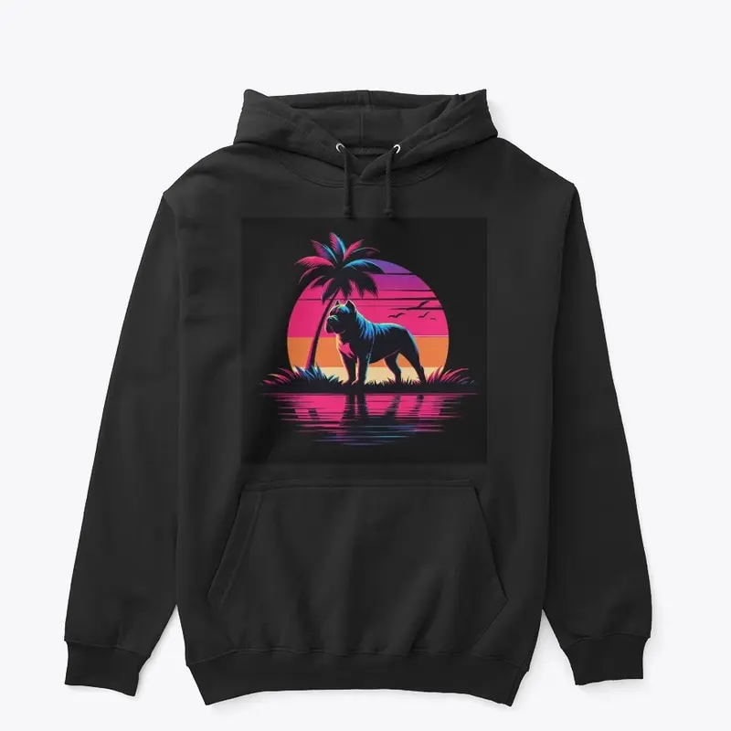 American Bully Vibrant Tropical Sunset