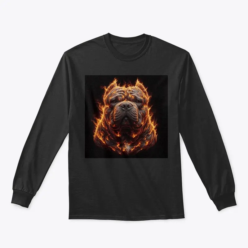 American Bully On Fire