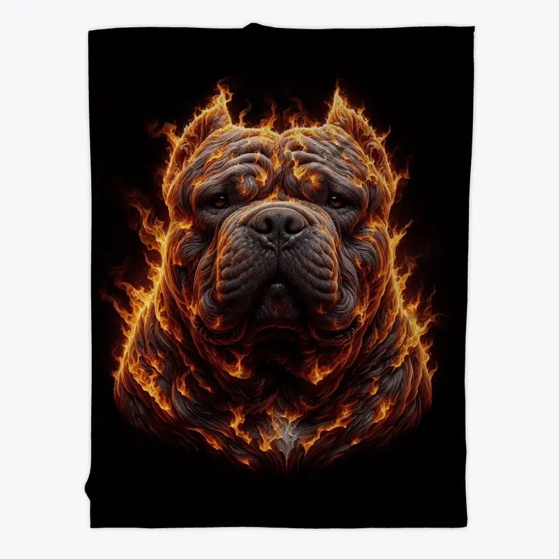 American Bully On Fire